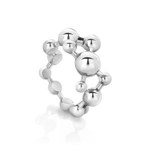 SILVER ATOMIC SPHERE RING