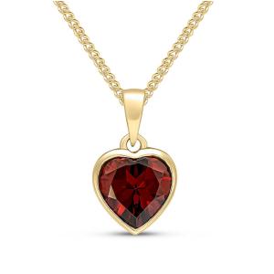 HEART SHAPED GARNET PENDANT