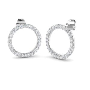 CIRCLE DIAMOND STUD EARRINGS