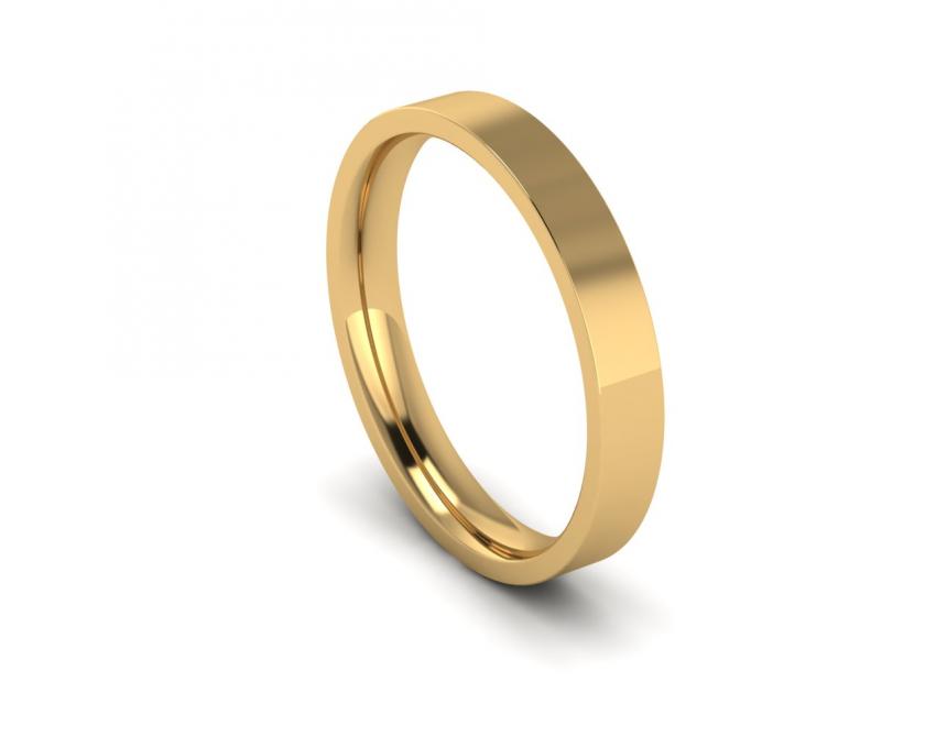 Flat Court Medium Weight Band in 18ct Yellow Gold