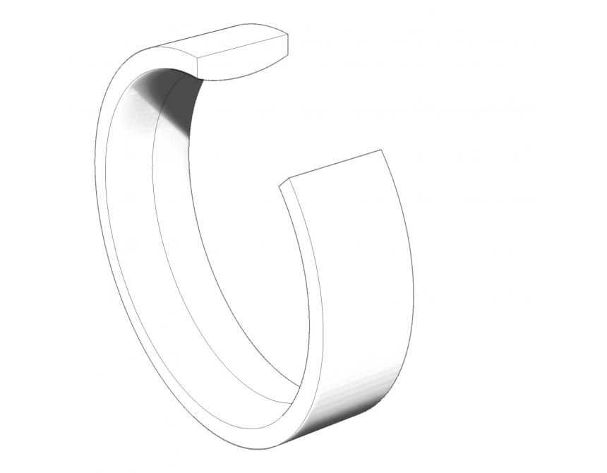 Flat Court Intermediate Weight Band in 18ct White Gold