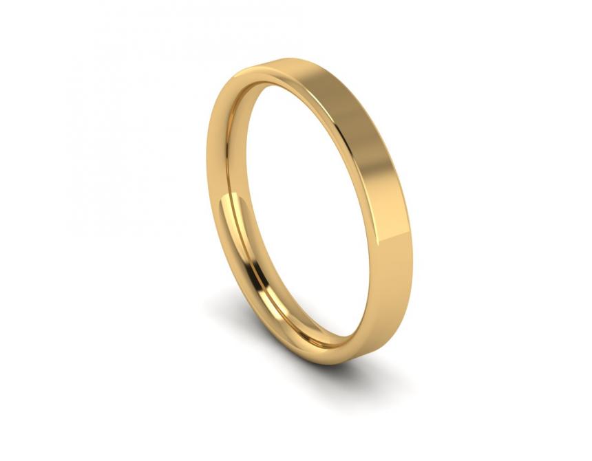 Modern Flat Heavy Weight Band in 9ct Yellow Gold