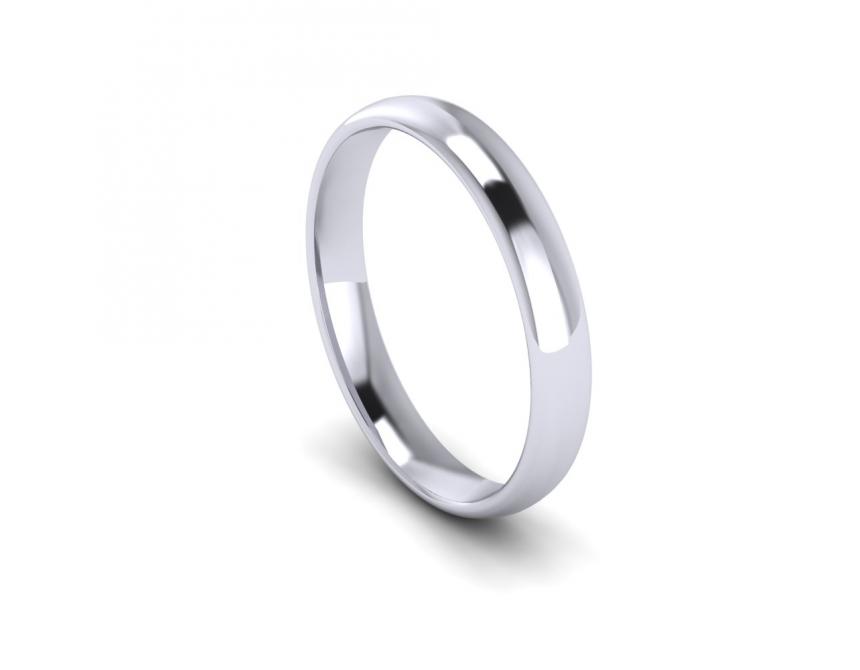 Slight Court Light Weight Band in 18ct White Gold