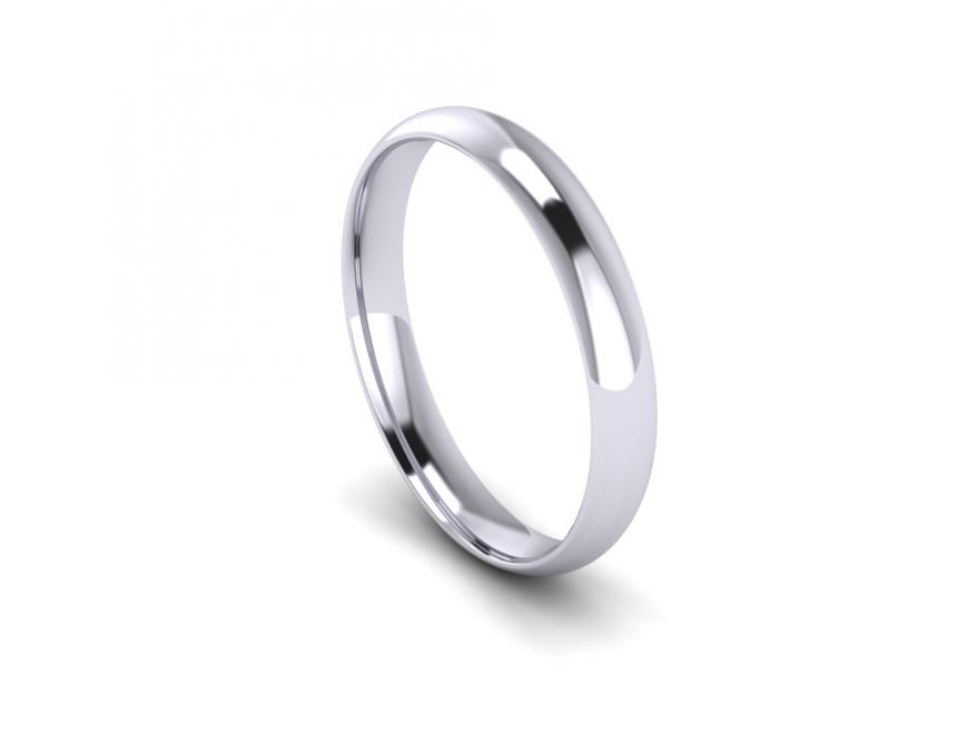Traditional Court Light Weight Band in Platinum